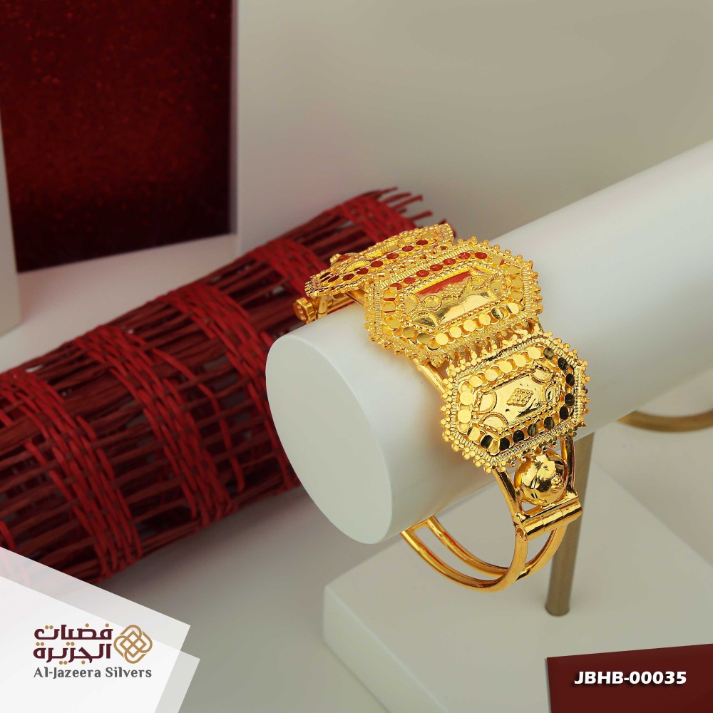 إسوارة تقليدية عمانية فضة مطلي بالذهب للكبار